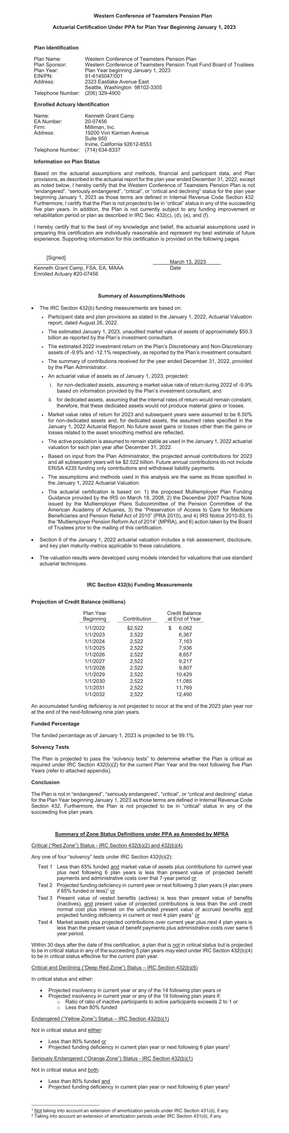 Losing and Protecting Benefits  The Western Conference of Teamsters  Pension Trust