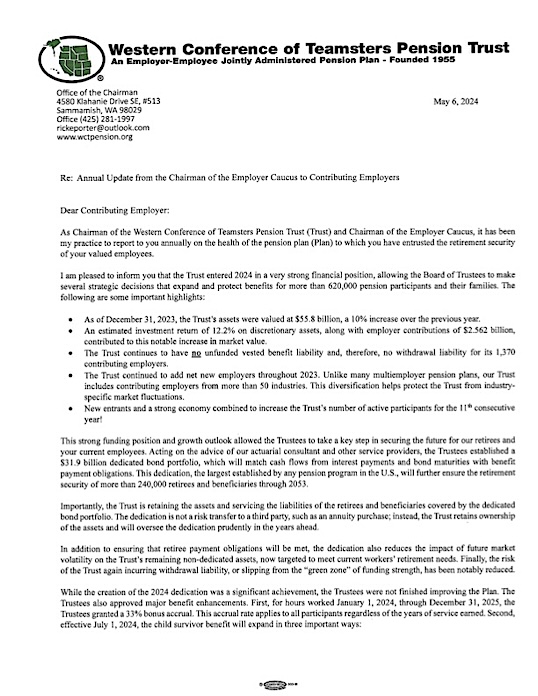 Image of Employer Chairman Letter