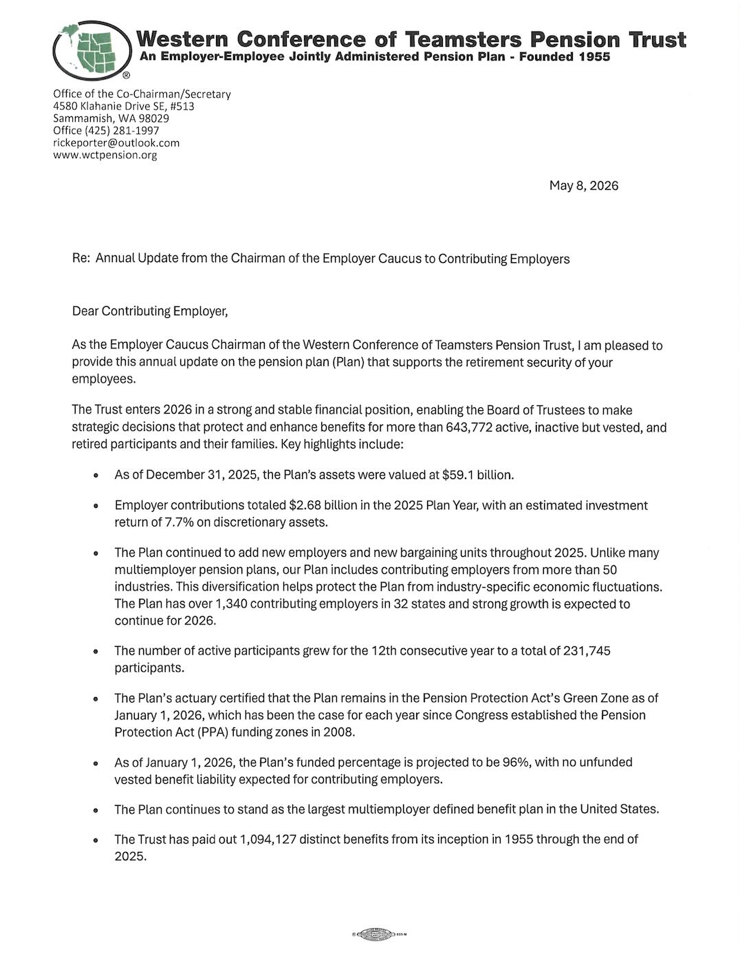 Image of Employer Chairman Letter